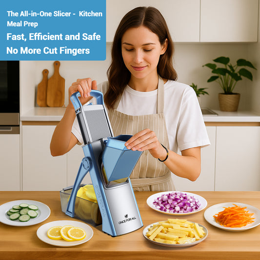 Mandoline Slicer for Vegetables Fruits, Adjustable Thickness Stainless Steel Food Cutter & Chopper, Safe and Quick Meal Preparation