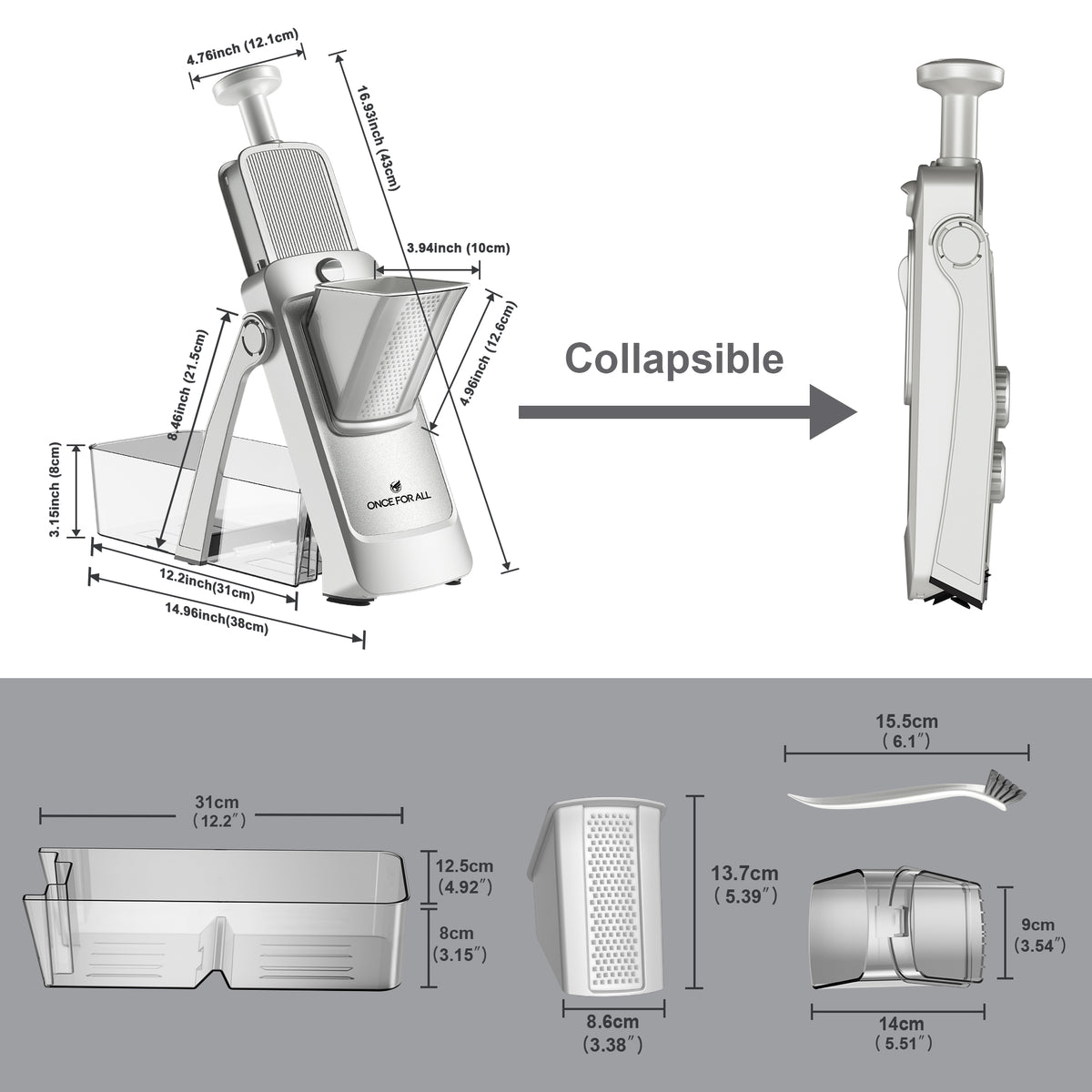 Adjustable Mandoline Slicer & Chopper & Grater