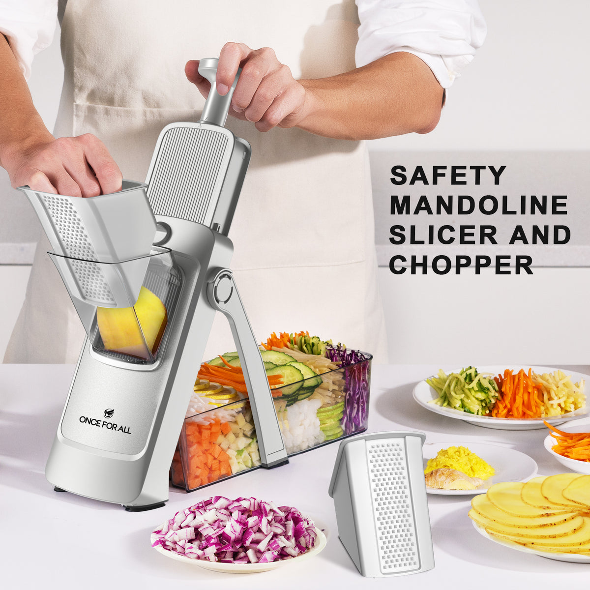 Adjustable Mandoline Slicer & Chopper & Grater