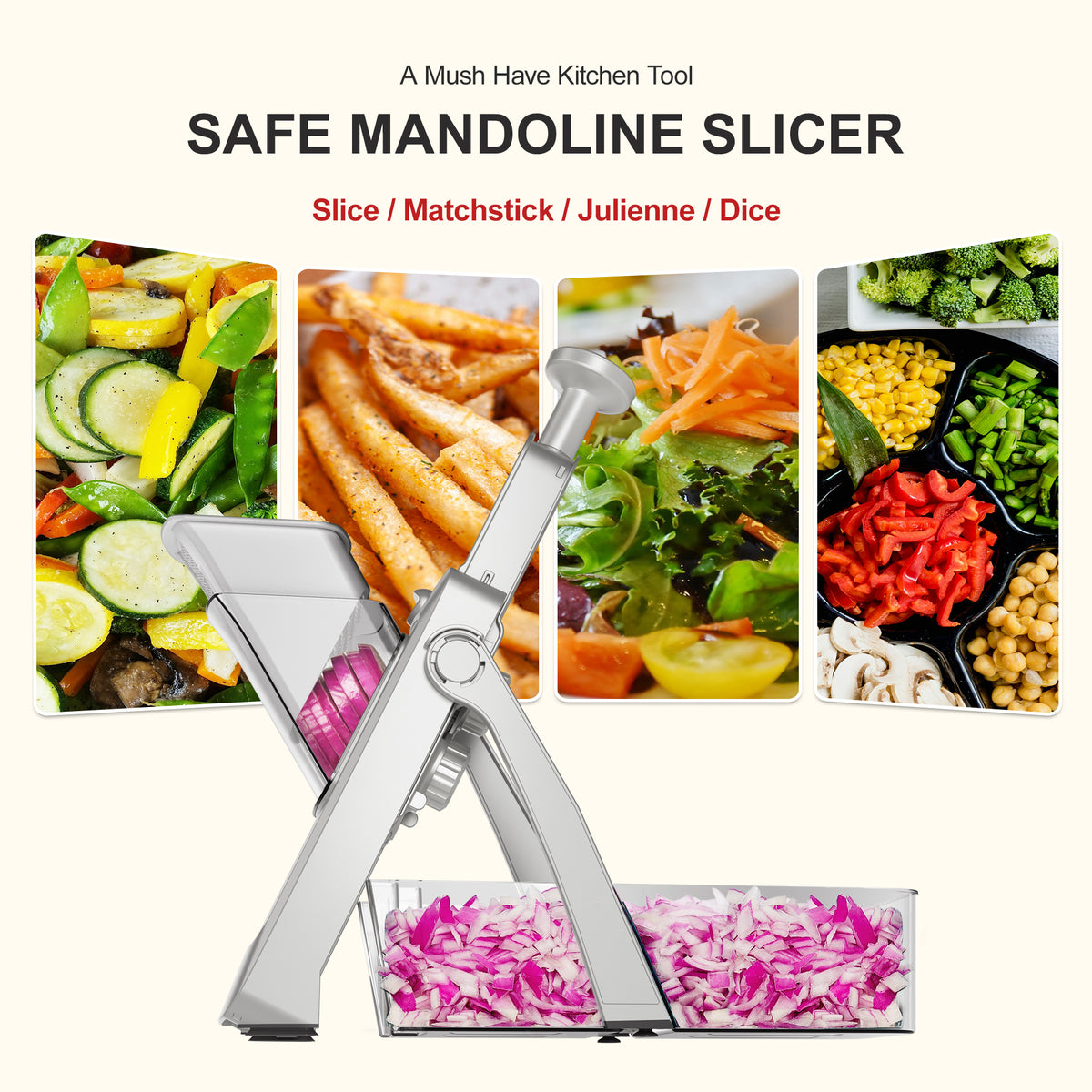 Adjustable Mandoline Slicer & Chopper & Grater