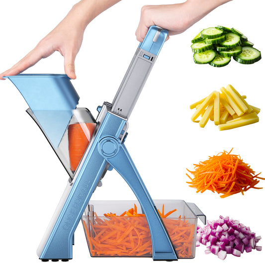 ONCE FOR ALL Vegetable Slicer, Manual Food Chopper, Julienne, Dice, Slice & Chop, Safe Kitchen Gadget, Dishwasher Safe, Easy Meal Prep for Fruits & Veggies