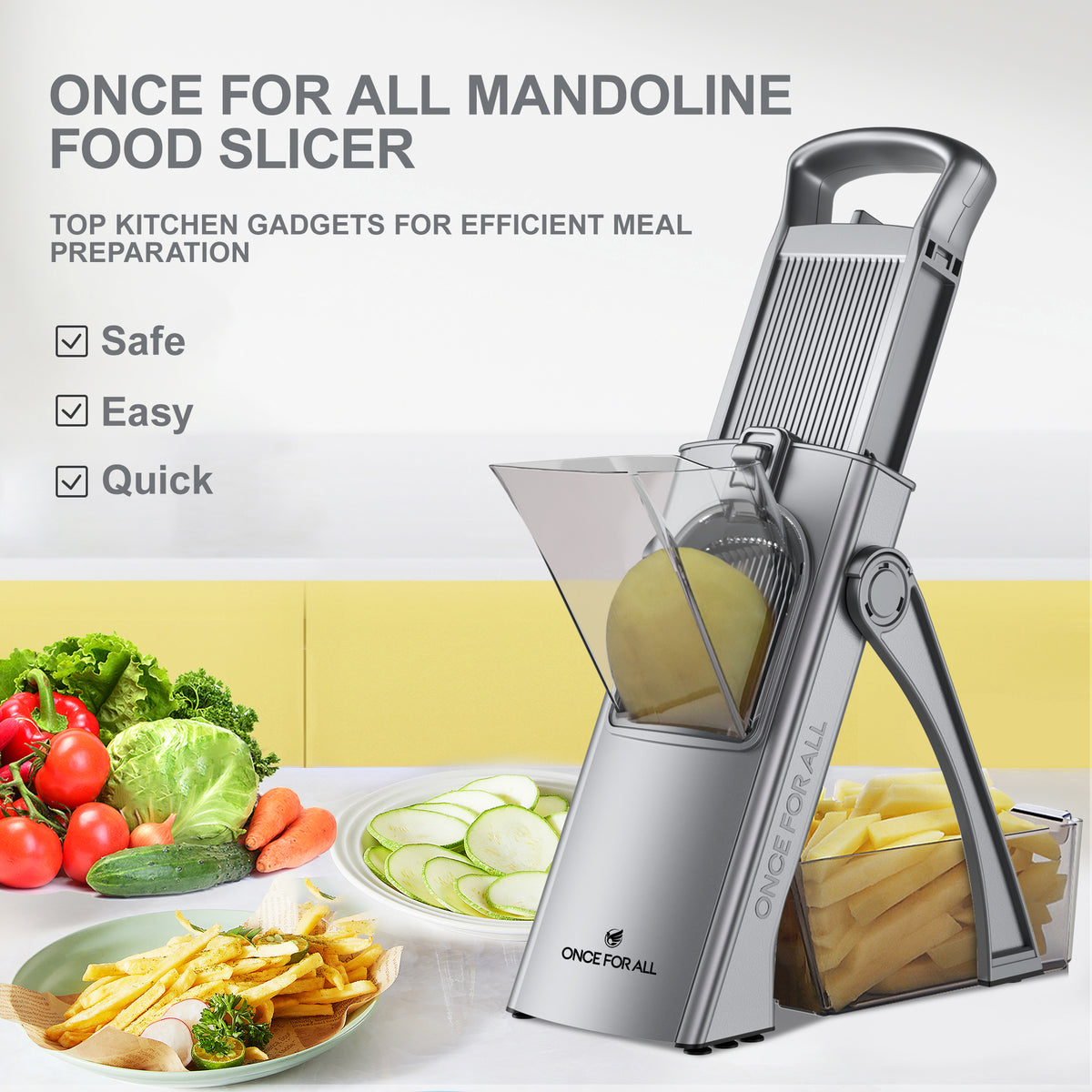 Safe Vegetable Slicer Shredder & Dicer