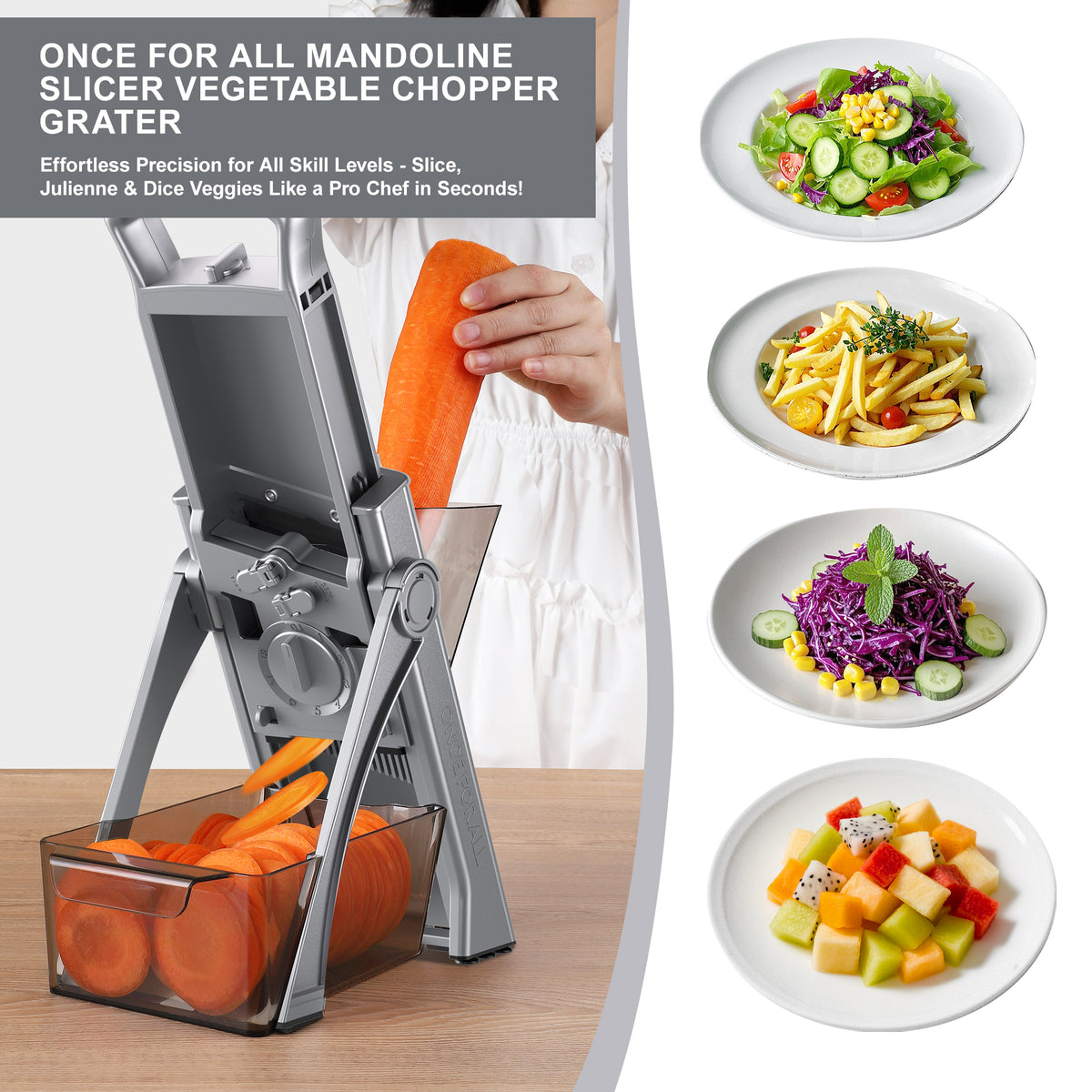 Safe Vegetable Slicer Shredder & Dicer