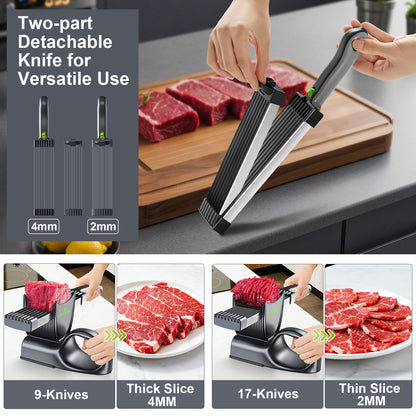 Precision Meat Slicer, Safe Adjustable Food Shredder & Cutter