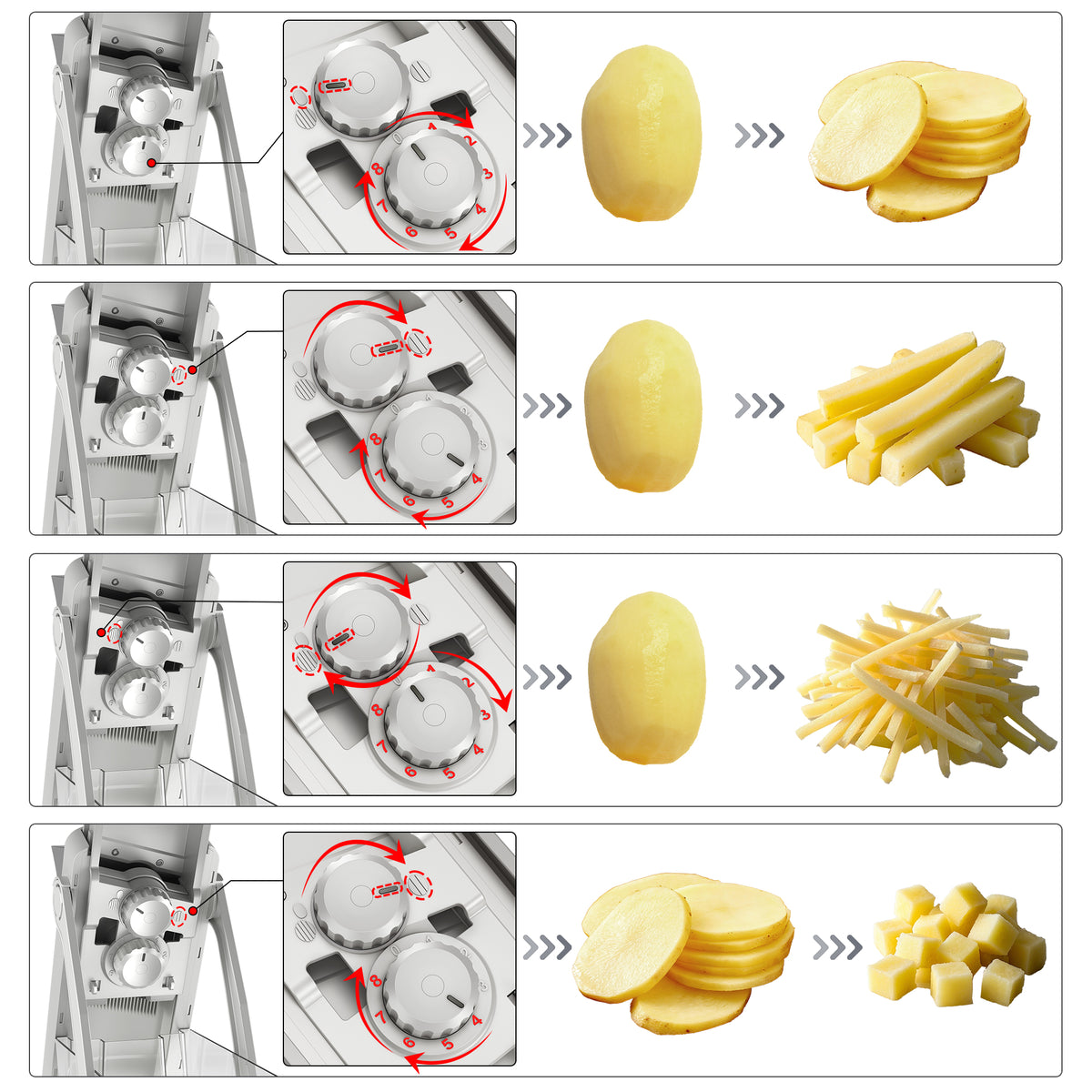 Adjustable Mandoline Slicer & Chopper & Grater